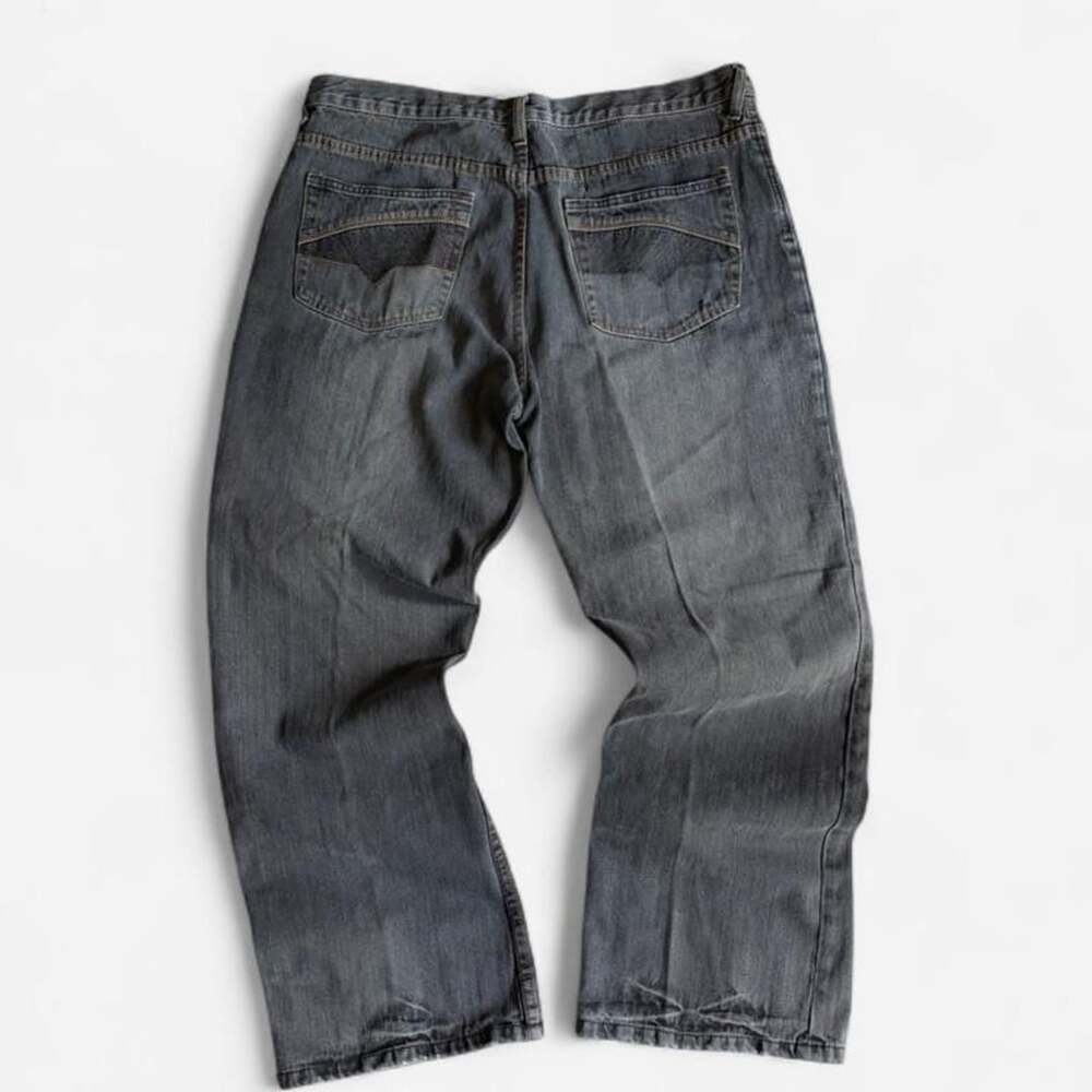 Black Grey Skater Grunge Jeans 38x30 Light Fade Route 66